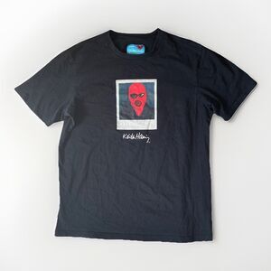 Keith Haring x Shoe Palace Men's L T-Shirt Black Masked Polaroid Andy Mouse 1986